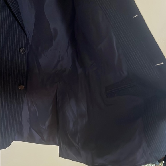 Z Zegna Wool & Silk Men's Black Pinstripe Blazer Sport Jacket sz 52L Like New! - Picture 8 of 13